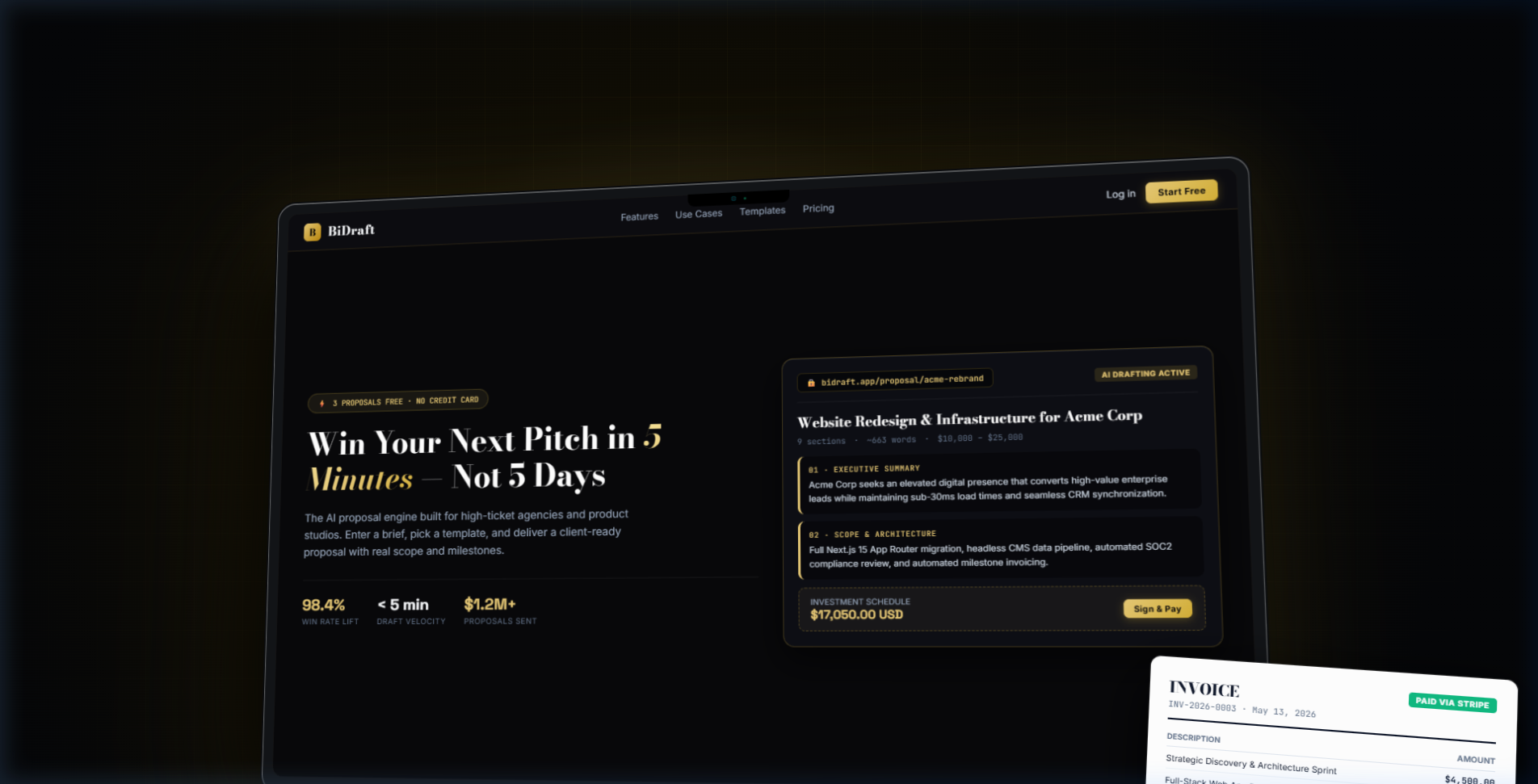 Bidraft Web App UI